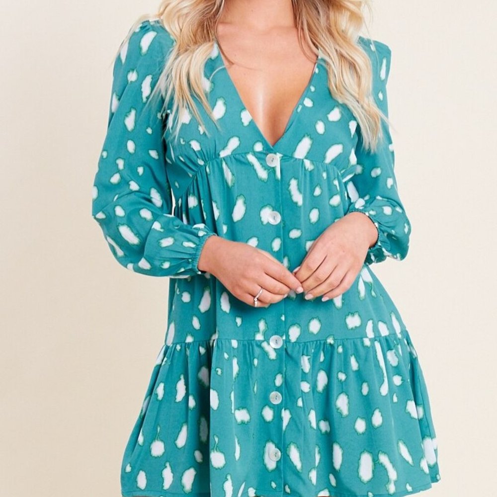 PRINT HEM MINI DRESS